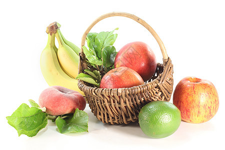 果果混合食物香蕉维生素白色绿色水果黄色营养热带异国图片