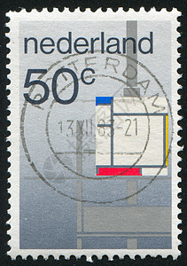 邮票几何学明信片方案海豹艺术数字邮件长方形古董蓝色图片