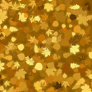 黄金秋天有叶叶的金色背景 EPS 8墙纸叶子横幅棕色辉光植物边界黄色季节装饰品图片
