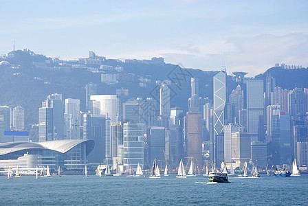 乘帆船的香港港港图片