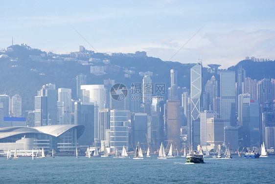 乘帆船的香港港港图片