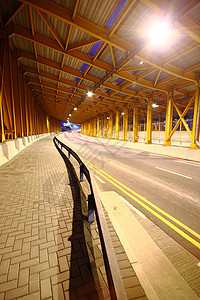 现代城市 晚上有高速公路交通 香港州康速度旅行驾驶市中心场景日落车辆景观天际建筑图片