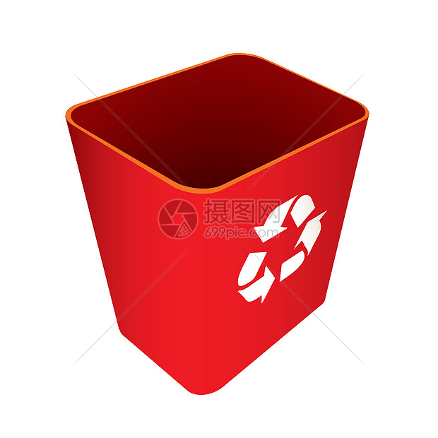 回收废物的红色罐图片
