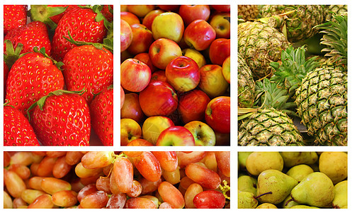 水果和蔬菜多样性营养纤维早餐食物青菜维生素食品拼贴画果味图片