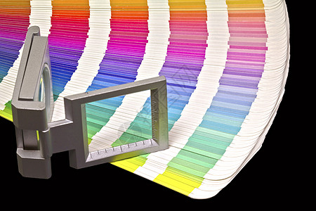 黑色黑黑色上偏移打印的颜色指南工具平版艺术控制服务玻璃印刷指导放大镜镜片图片