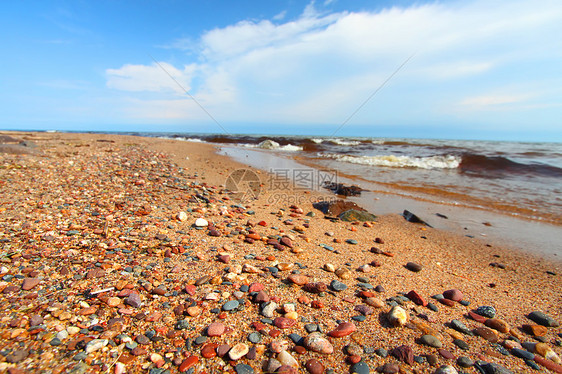 密歇根州高级湖海滩卵石风景海浪环境湖泊岩石石头玛瑙旅行场景图片