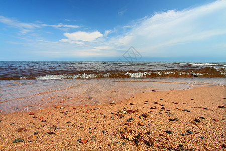 密歇根州高级湖海滩旅行卵石海浪荒野风景环境岩石湖泊绿地场景图片