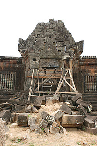 Wat Phu高棉寺庙宗教岩石雕像城堡旅行纪念碑游客高棉语建筑学石头图片