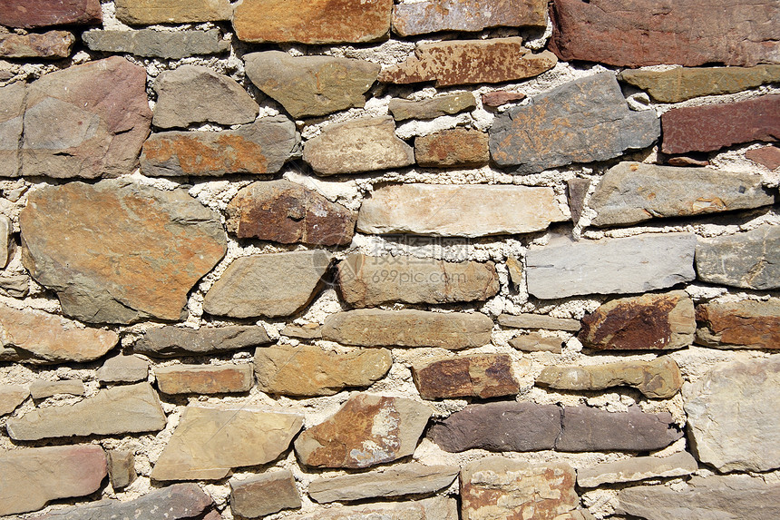 石墙纹理石头矿物材料棕色宏观长方形灰色石工花园栅栏图片