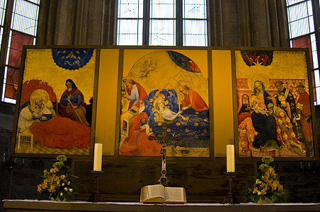 旧圣坛教会绘画艺术宗教历史性背景图片