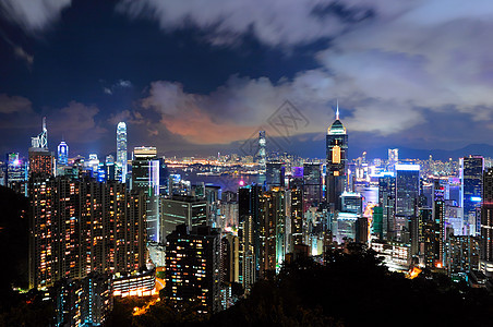 香港市晚上天际石头旅行旅游假期港口经济办公室顶峰市中心图片