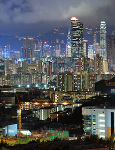 晚上在市中心的香港建筑假期港口玻璃天空顶峰旅游旅行石头金融图片