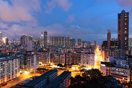 晚上在市中心的香港石头景观旅游经济建筑办公室顶峰玻璃金融城市图片