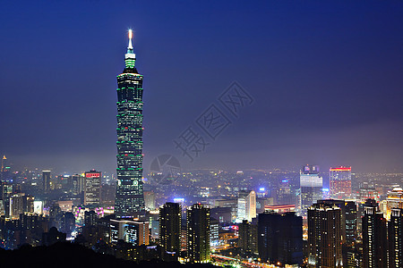Taipei 城市夜间现场地标日出旅游市中心建筑学日落天际旅行商业天空图片