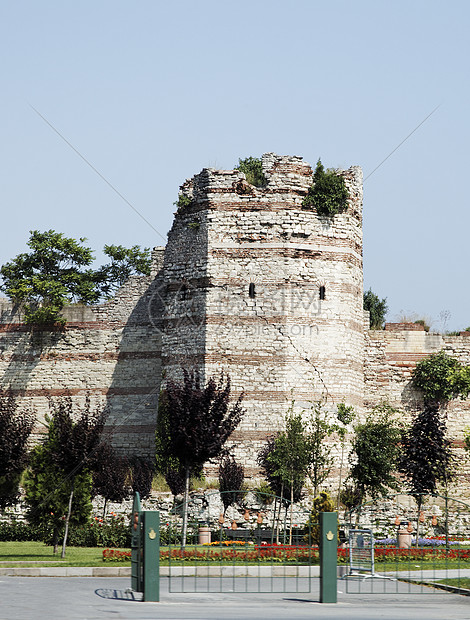 君士坦丁堡的塔墙图片