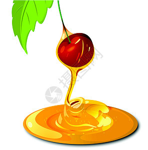 樱桃甜点糖浆红色蜜饯液体蜂蜜插图床单甜蜜焦糖图片