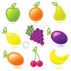 水果果李子绿色柠檬橙子紫色黄色香蕉蔬菜水果床单图片