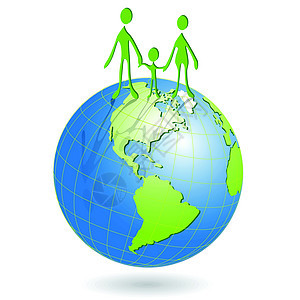 全世界人民在世界上家庭孩子世界蓝色男人地球女士行星土地绿色背景图片