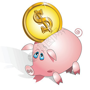 养猪银行机构投资贷款金子货币财富硬币幸福插图小猪图片
