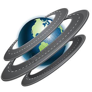 公路道路行星插图运输运动戒指途径地球土地蓝色灰色图片