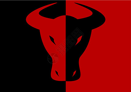 公牛头黑色红色喇叭奶牛背景图片