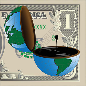 石油和美元资源危机土地地球空闲行星赤字黄油绿色金融图片