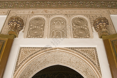 伊斯兰建筑控制板历史性精神工匠曲线木头石膏板图片