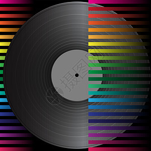 A 背景光谱光束彩虹插图派对空白留声机持久战打碟机记录图片