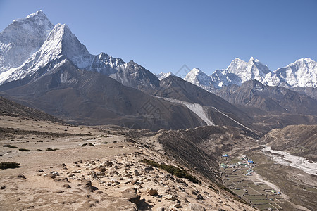 珠穆峰基地营地顶峰干旱球体天空首脑风景蓝色图片