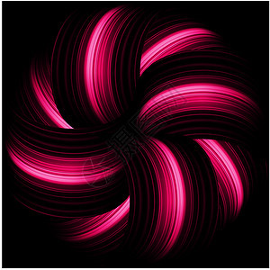 黑色背景的红色抽象波 EPS 8剪裁曲线卷曲阴影科学海浪运动小路电脑高科技图片