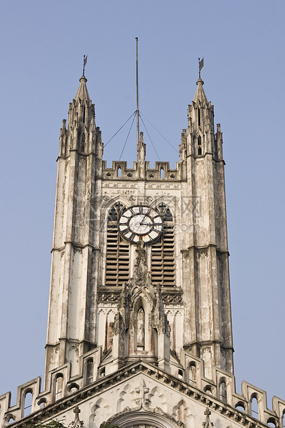 圣保罗大教堂遗产窗户蓝色历史性教会天空白色文化宗教建筑图片