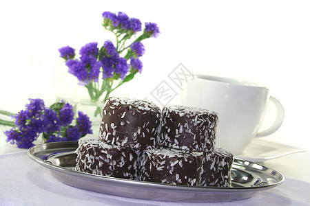 瑞典语球椰子蛋糕糖果薄脆麦片食物糕点杯子乐趣巧克力图片