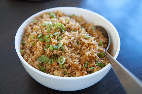 美食米饭炒米饭午餐用餐课程食物文化油炸勺子美食菜单服务背景