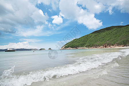 海滩海浪地平线海洋爬坡日光支撑阳光天堂风暴天空图片