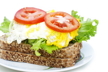 三明治野餐蔬菜粮食碳水食物纤维美食小麦早餐面包图片