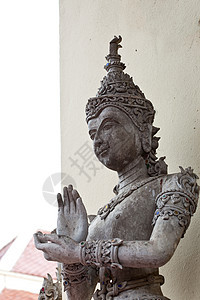泰国艺术雕像寺庙教会藏红花文化佛教徒雕塑宗教场景长袍古董图片