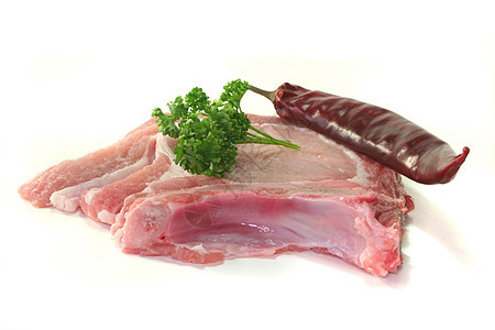 猪排猪肉红色香菜蛋白食物粉色骨头胡椒烹饪图片