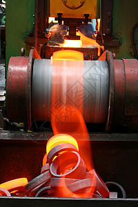 红热金属活动工具轴承工厂戒指腰带力量背景图片