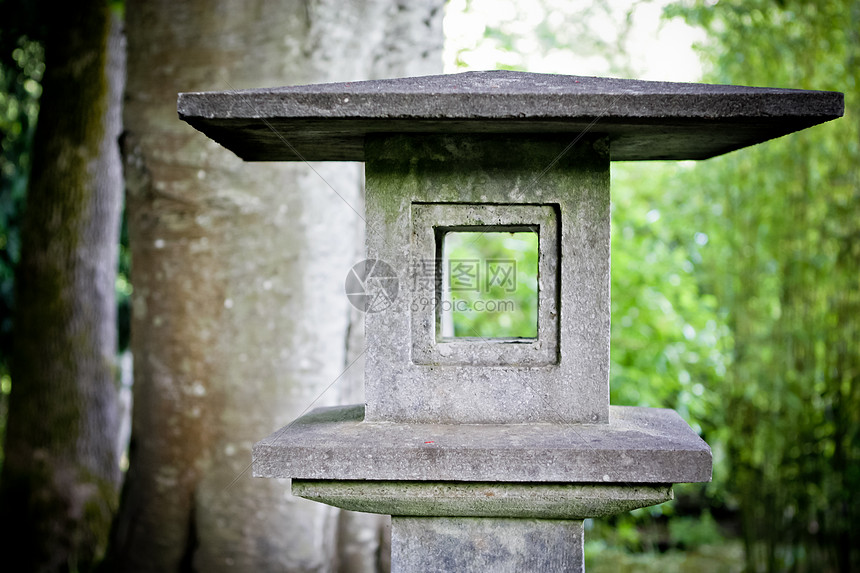 日本雕像文化旅游盆栽寺庙装饰品灯笼花园岩石叶子花岗岩图片