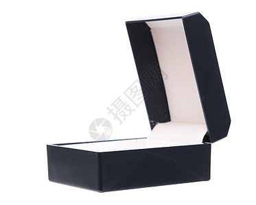 白背景上的空空黑盒惊喜水平礼物盒子谜语摄影展示灰色贮存倾斜图片
