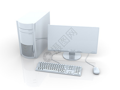 桌面PC 设置薄膜老鼠技术宽屏驾驶白色办公室工作站光盘电脑图片