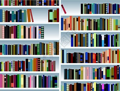 现代书架棕色塑料大学蓝色图书馆绿色知识插图办公室白色背景图片