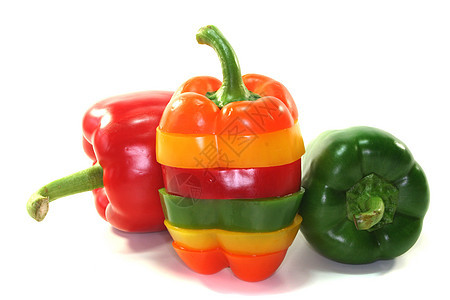 色彩多彩的胡椒层图层橙子圆形维生素花园分层装饰品蔬菜红色食物图片
