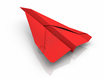 红纸飞机机机飞行对象红色玩具折纸乐趣创造力模型折叠图片