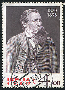 弗里德里希恩格尔斯历史性古董海豹邮件头发邮戳邮票男人邮资集邮图片