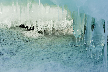 冰洞冰柱洞穴环境太阳冰川冻结蓝色寒意冰景水晶图片