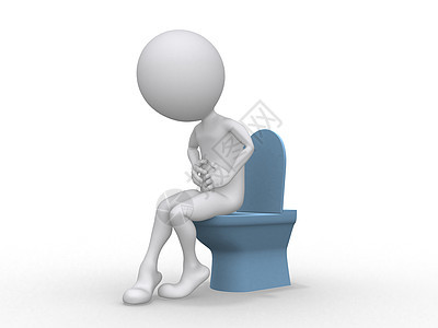 3D有不孕期问题的人坐在马桶上图片