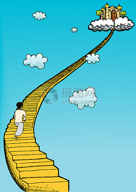 通往天堂的阶梯圆顶神话插图花园挑战成语自由上帝手绘图片