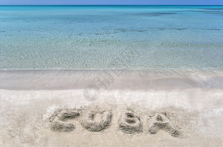 古巴海滩天堂海岸支撑游客热带旅行假期蓝色海洋图片
