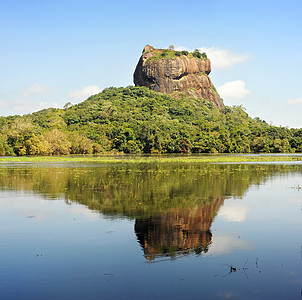 Sigiriya 岩石宗教狮子石头地标博物馆建筑学太阳废墟文化佛教徒图片